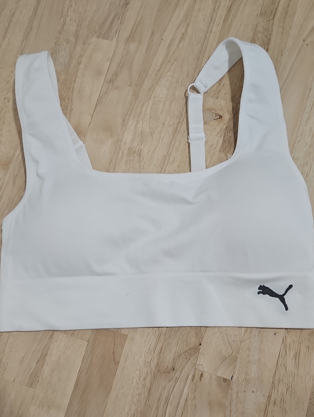Puma White Sports Bra Size Medium